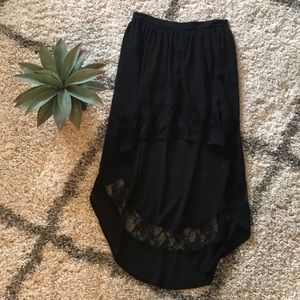 Black High Low Skirt